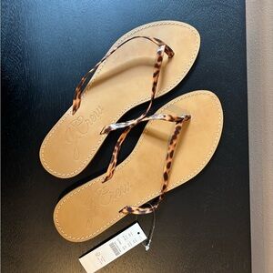 J. Crew Tan and Brown Braided Sandals